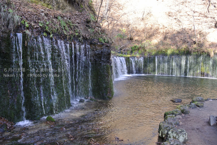 ［6］軽井沢白糸の滝で、澄んだ水と空気に触れる