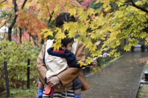［6］楓の葉と子供の手