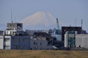 [6]荒川の河川敷から観る富士山