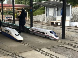 ［６］咲き始めた桜と桜のトンネルを走るミニ鉄道！！
