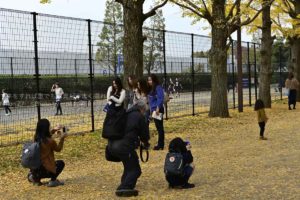 ［６］昭和記念公園のイチョウ並木で記念撮影！！