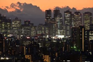 文京シビックセンターから見る新宿副都心の夕暮れ