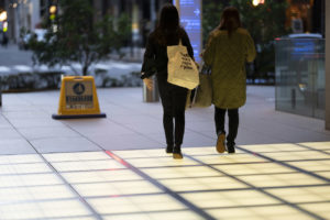 【お散歩スナップ】夕暮れ時、光る足元 ♫