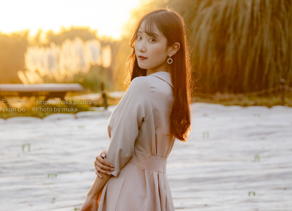 【ポートレート撮影】黄金色に輝く中で・・