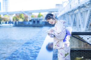 【ポートレート撮影】着物を着て隅田川を歩いてみよう