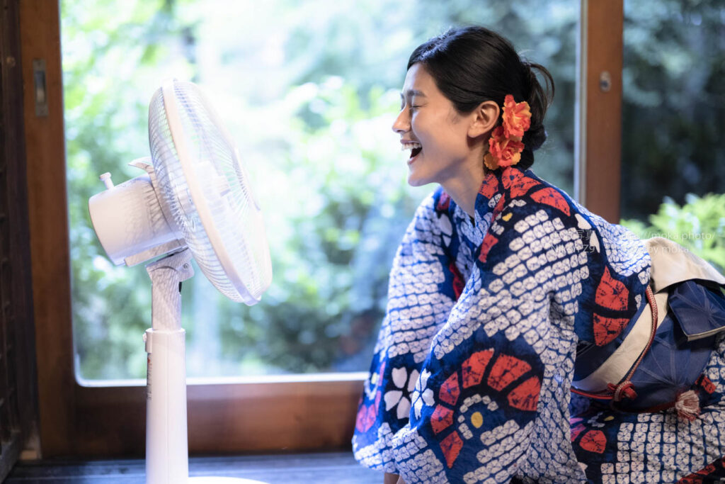 【ポートレート撮影】夕涼み、扇風機も悪くない！！