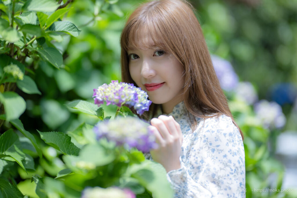 【ポートレート撮影】紫陽花と一緒に・・