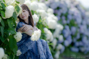【ポートレート撮影】紫陽花の花に抱かれて・・